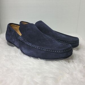 Paul Fredrick Men's Penny Loafer Size 11  Blue Navy Suede Slip On Shoes